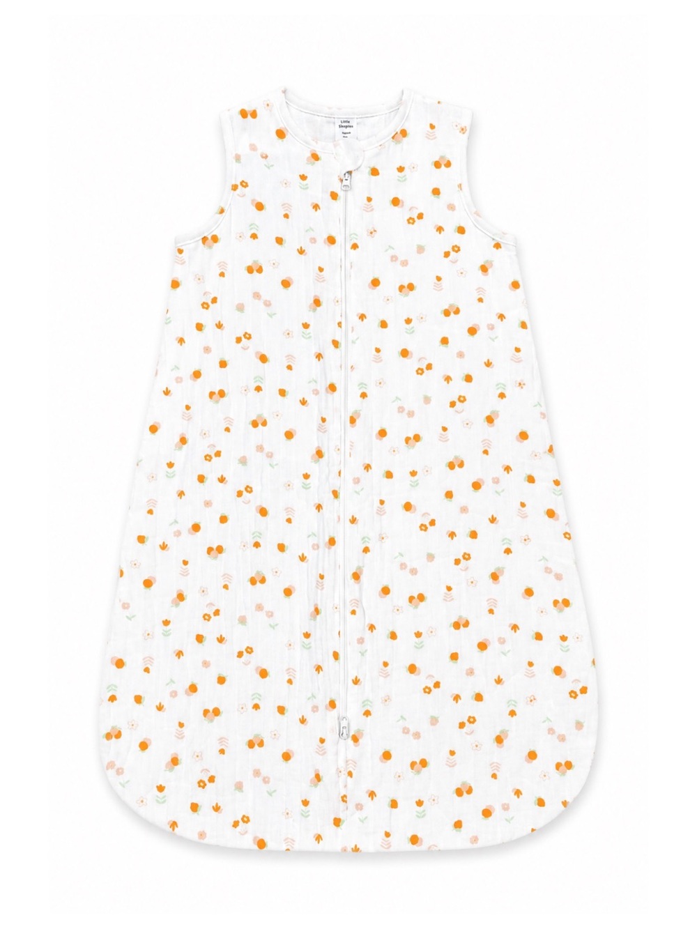 NWT Nordstrom White & Orange Muslin Cotton Fruity Graphic Sleep Sack 0-12M